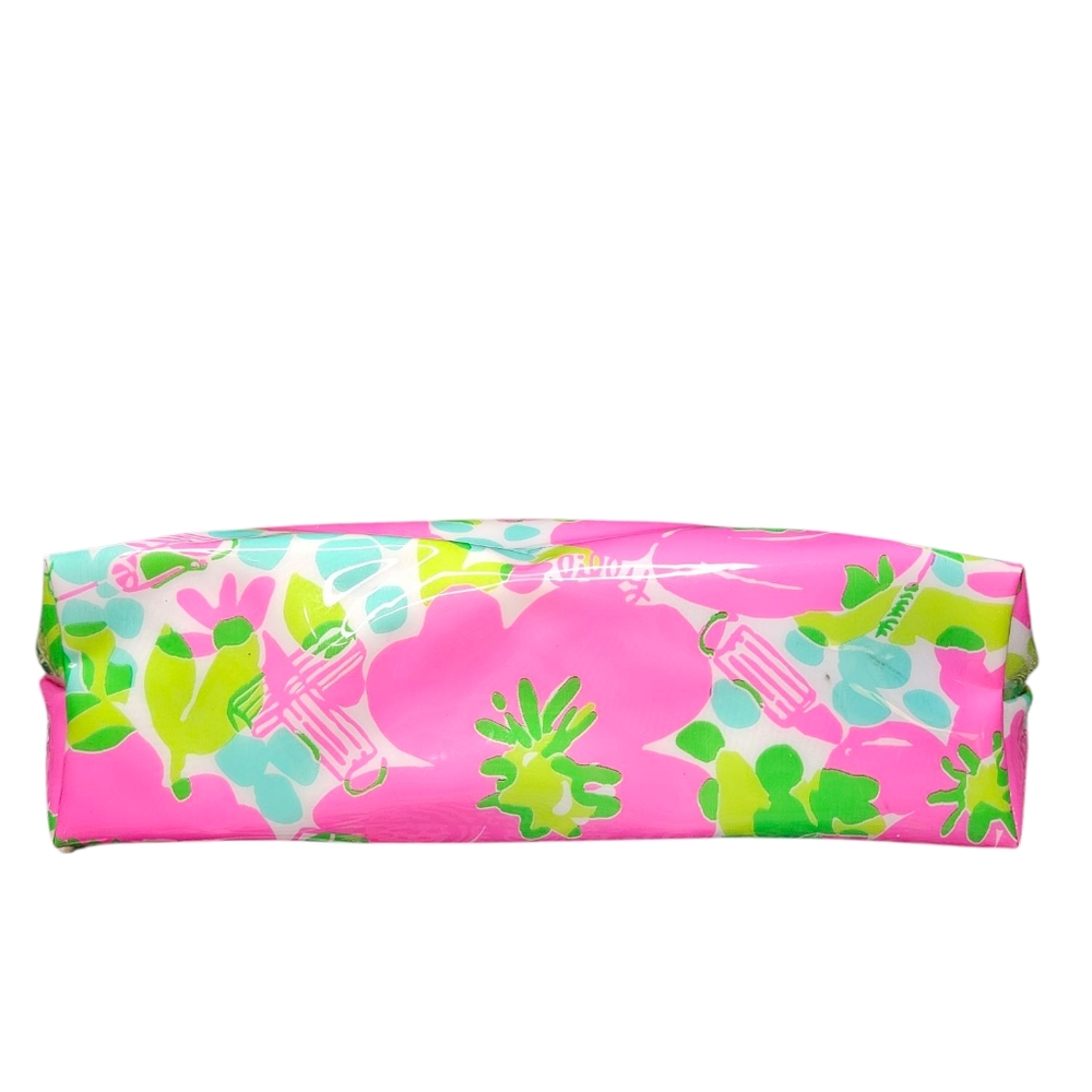 Lilly Pulitzer for Estee Lauder makeup bag vinyl colorful lipstick floral zipper - Picture 4 of 6